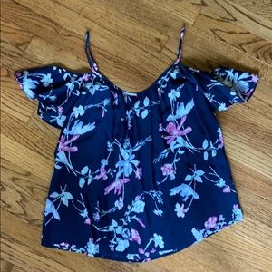 Joie Silk Cold Shoulder Floral Top
